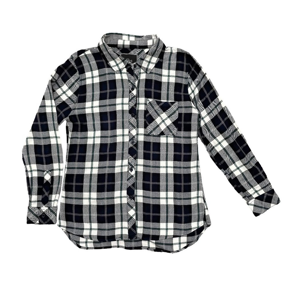 Rails Women's Hunter Plaid Button Up Shirt - White Navy | Small